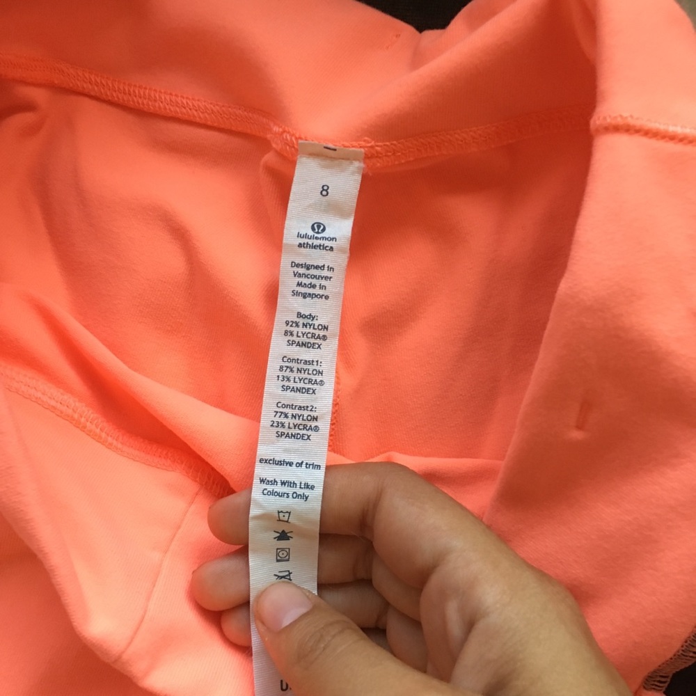 LULULEMON neon orange heat it up crop - Picture 3 of 7